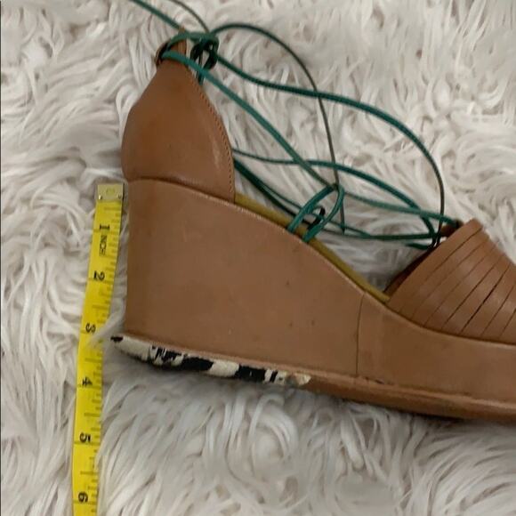 ALBERTO FERMANI PLATFORM‎ LEATHER SANDALS SIZE 39 - Picture 6 of 8